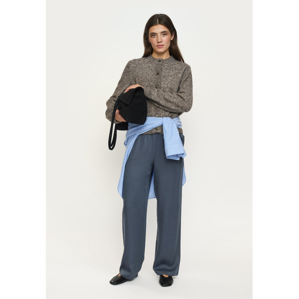 Soft Rebels Allison O-Neck Strik Cardigan Demitasse Melange Grå