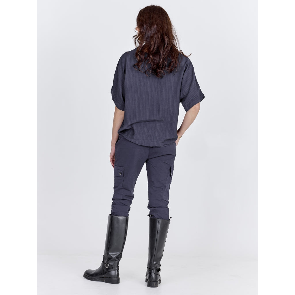 Nü Denmark Cinda Bluse Kortærmet Navy Blå