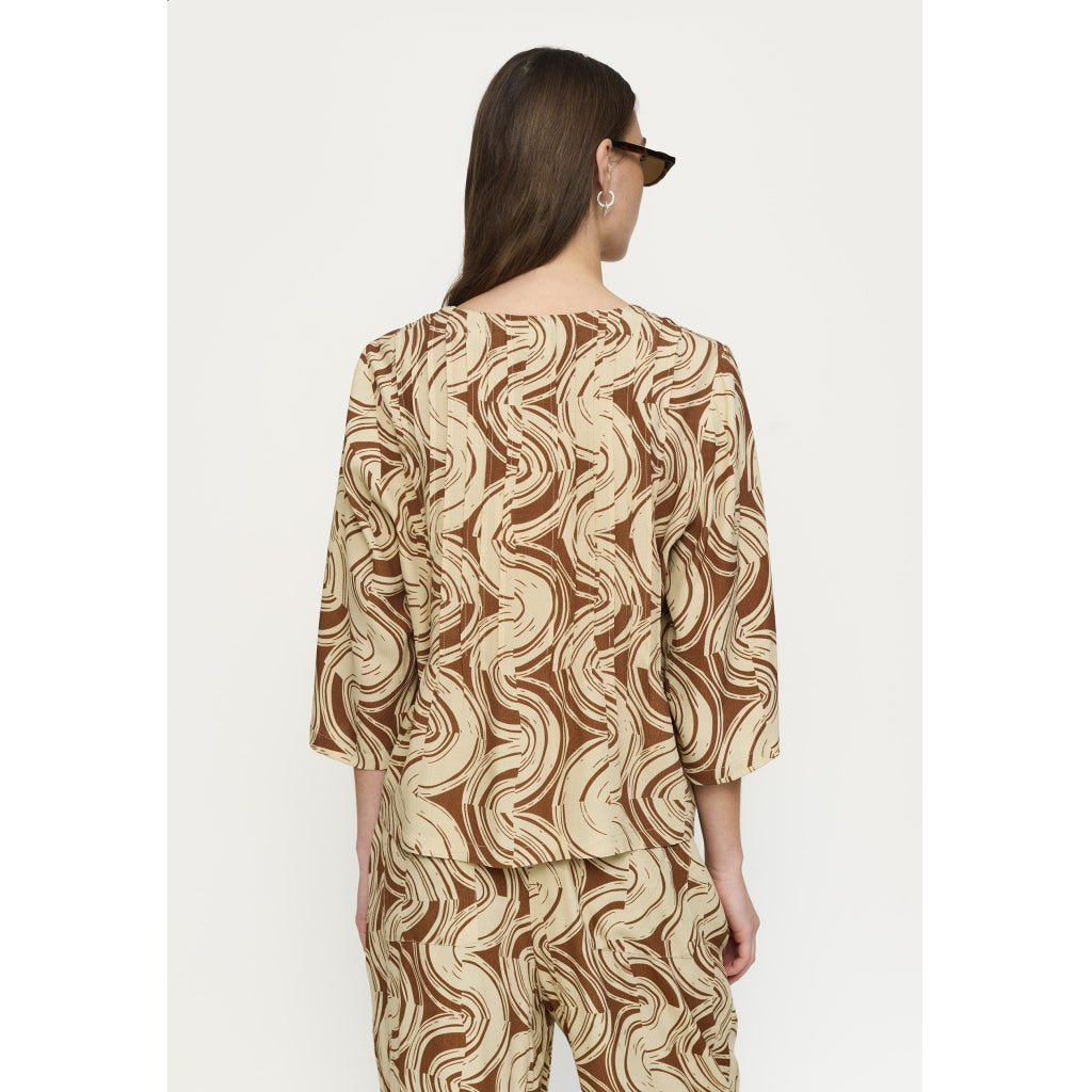 Soft Rebels Cline Skjorte Graphic Bison Brun