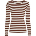 Marta Du Chateau Begonia T-shirt Langærmet Stribet Nødde Brun