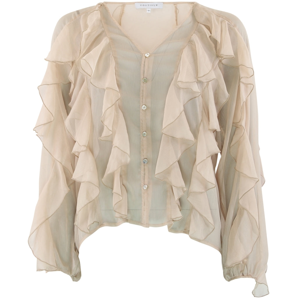 Continue CPH Lissa Flounce Bluse Sand