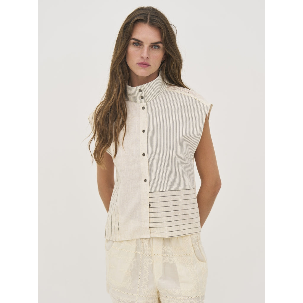 Nü Denmark Denia Top Bone Mix Hvid