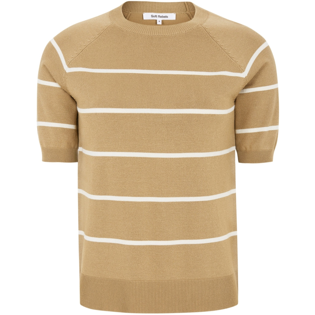 Soft Rebels Marla Strik Kortærmet Stribet Cartouche Brun