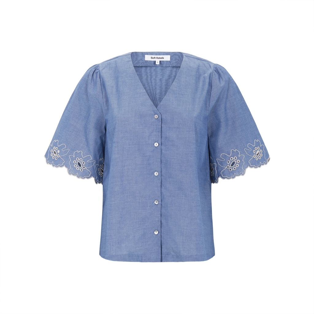 Soft Rebels Gada Skjorte Indigo Blå