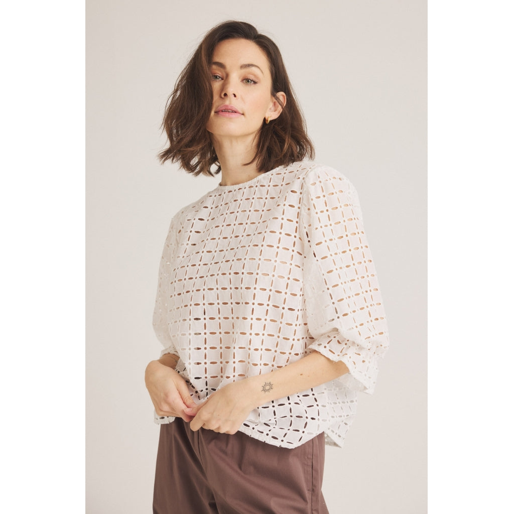 One Two Constan Bluse Cream Hvid