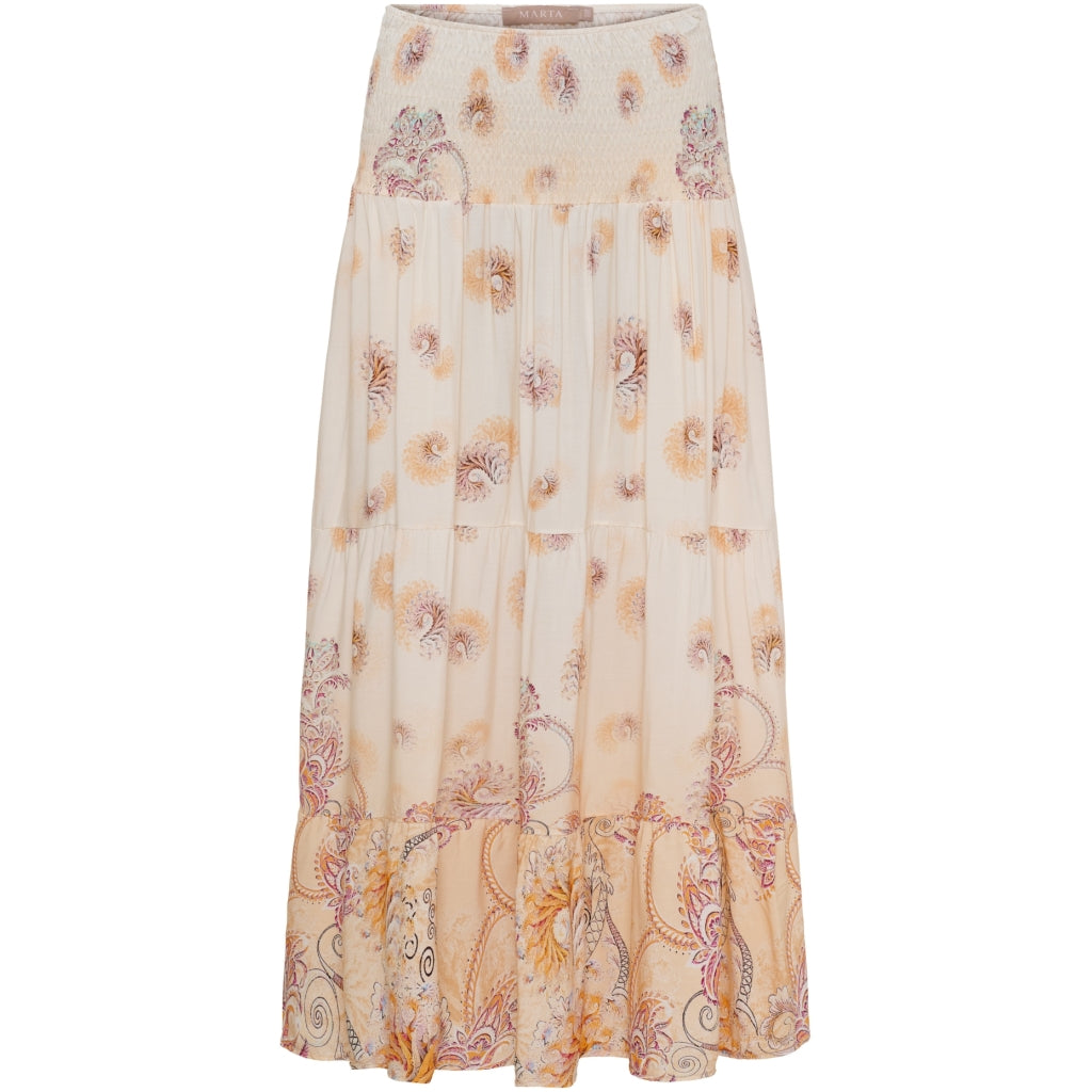 Marta Du Chateau Josefina Nederdel Print Blomster Beige