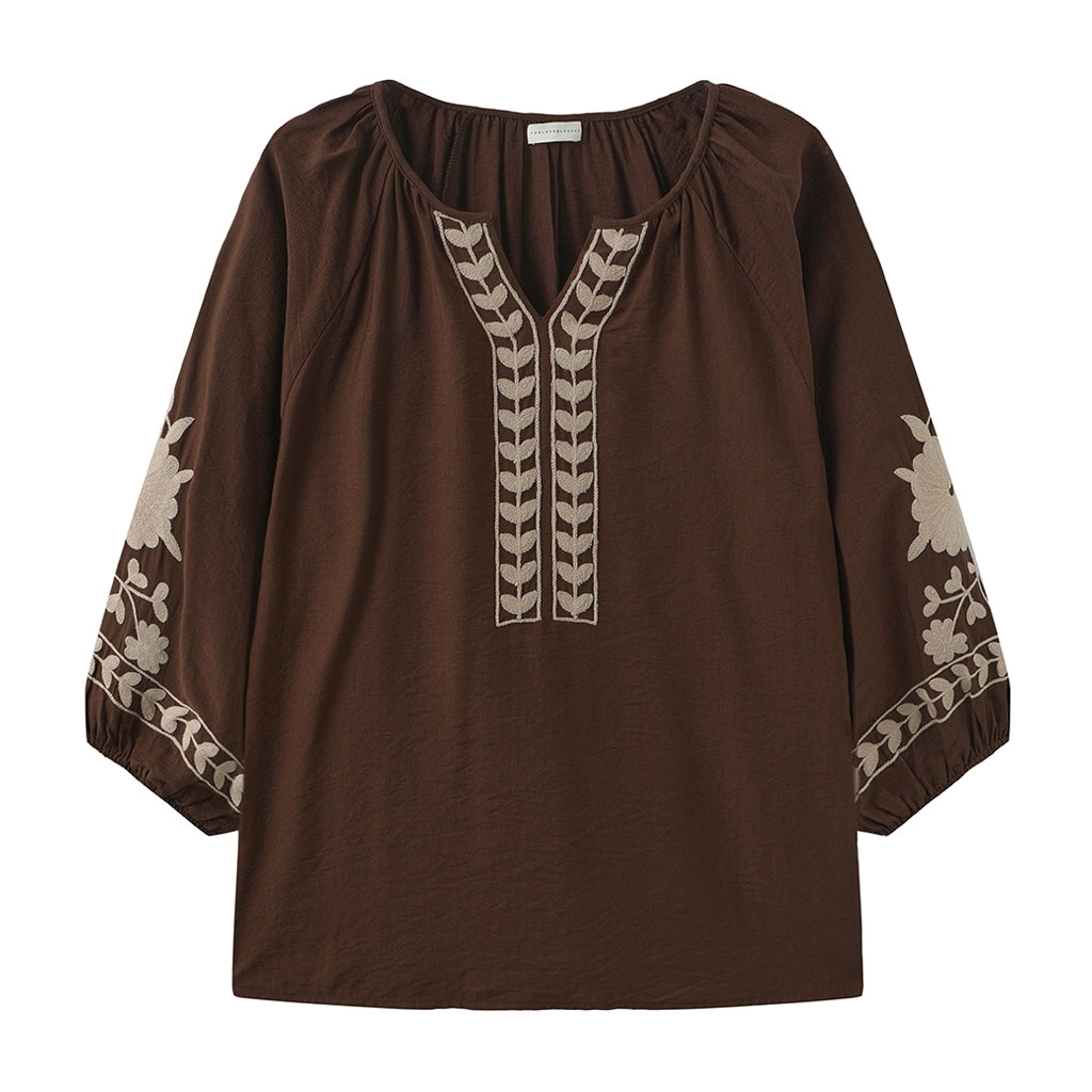 One Two Vina Bluse Mørke Brun