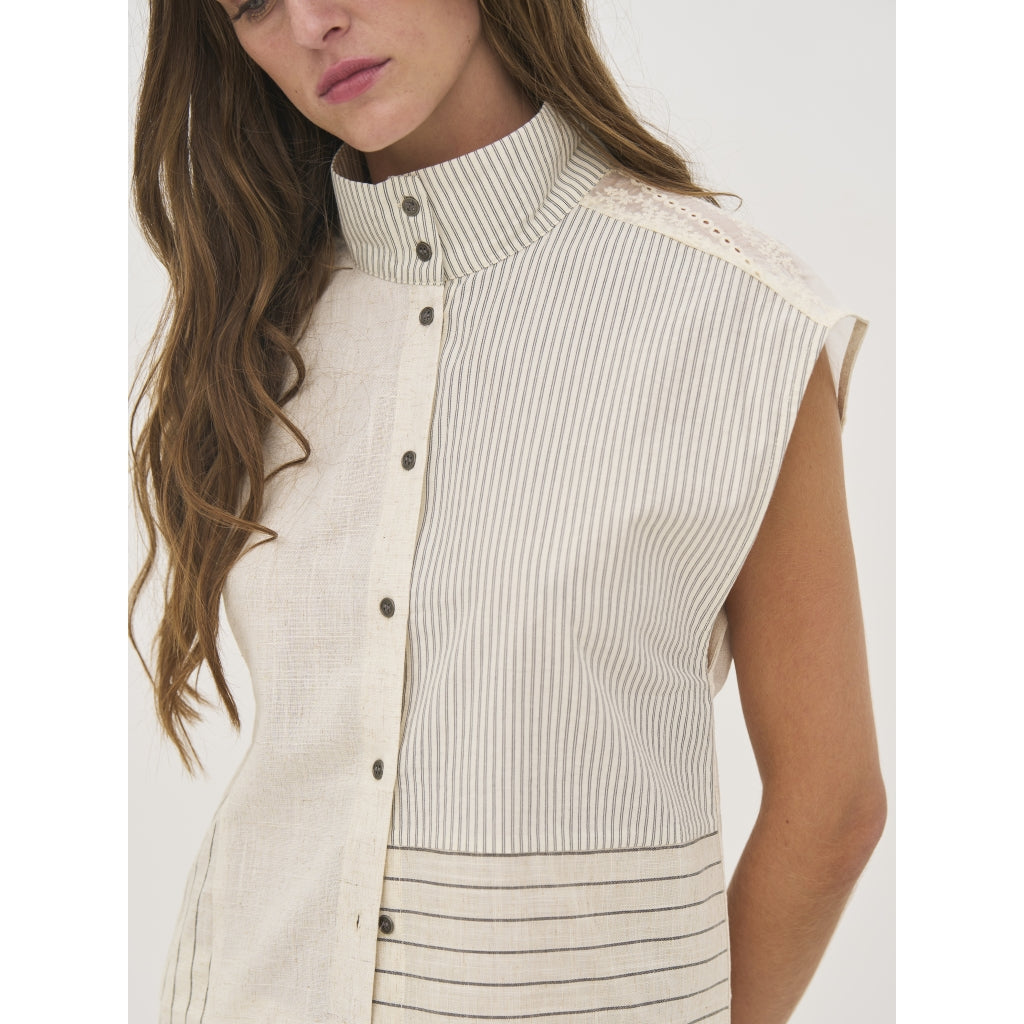 Nü Denmark Denia Top Bone Mix Hvid
