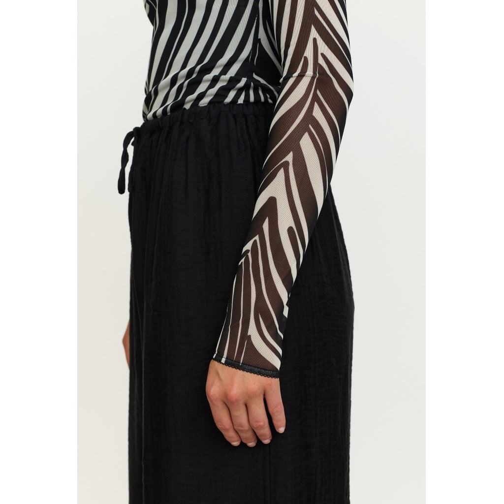 Soft Rebels Maryam Top Langærmet Zebra Print Sort