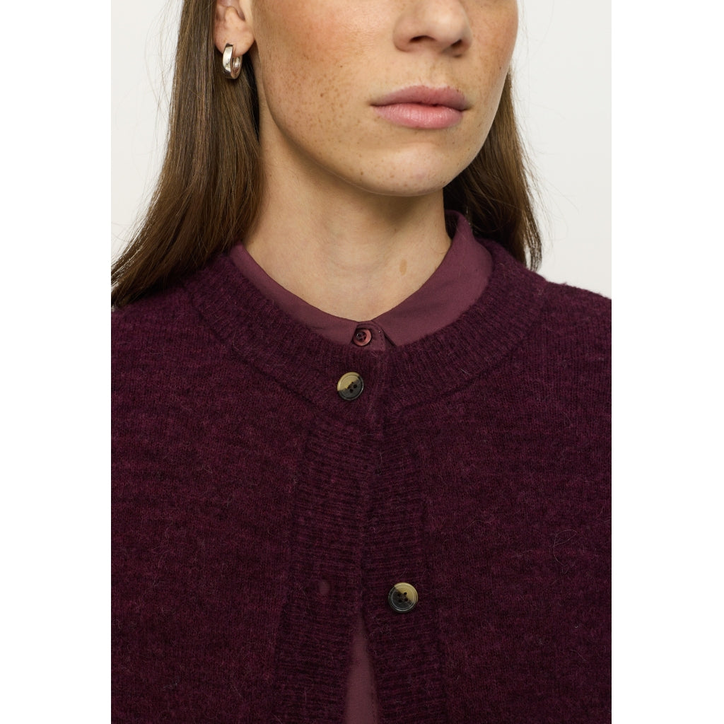 Soft Rebels Allison Strik Cardigan O-Neck Vinyard Wine