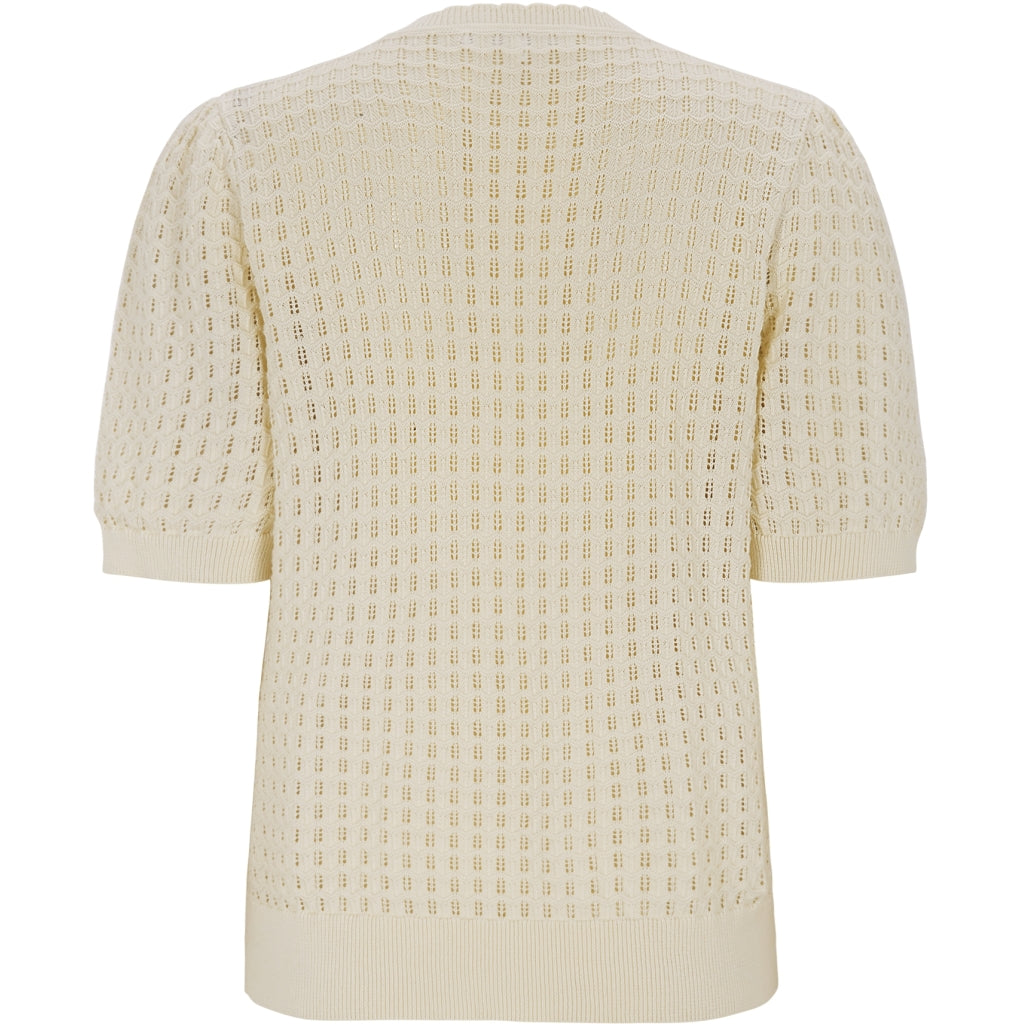 Soft Rebels Alarice Strik Cardigan Kortærmet Artic Wolf Creme