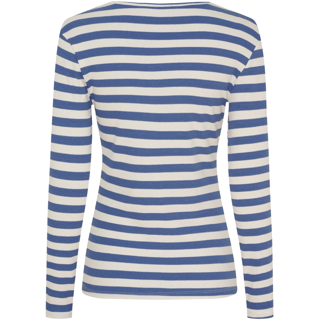 Marta Du Chateau Begonia T-shirt Langærmet Stribet Fiordo Blå