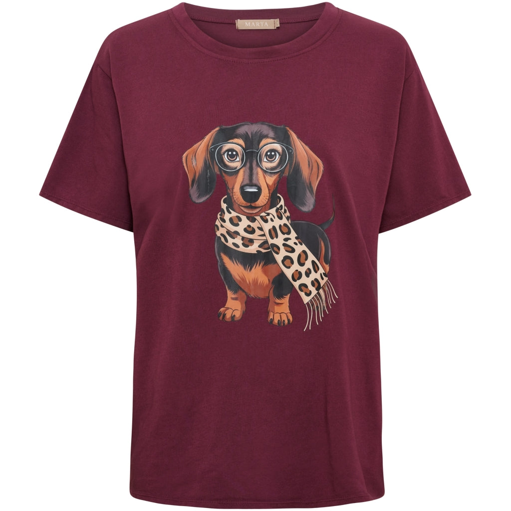 Marta Du Chateau Inge T-Shirt Gravhund Bordeaux