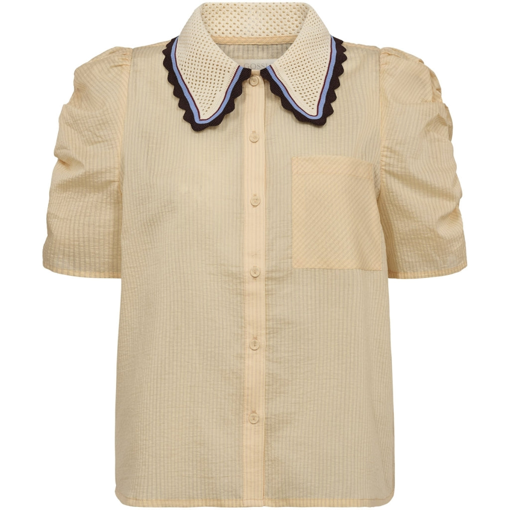 GOSSIA AllyGO Bluse Stribet Soft Lemon Gul