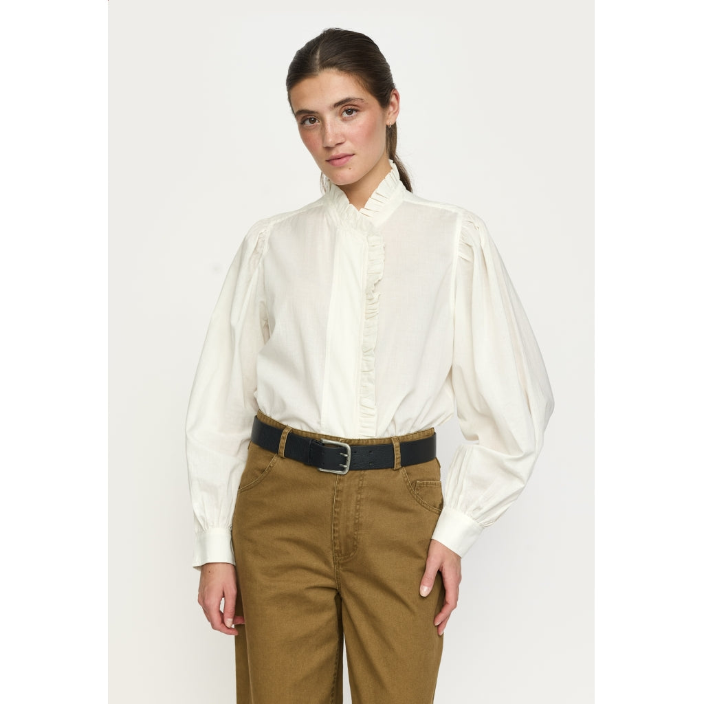 Soft Rebels Sunny Skjorte Arctic Wolf Hvid