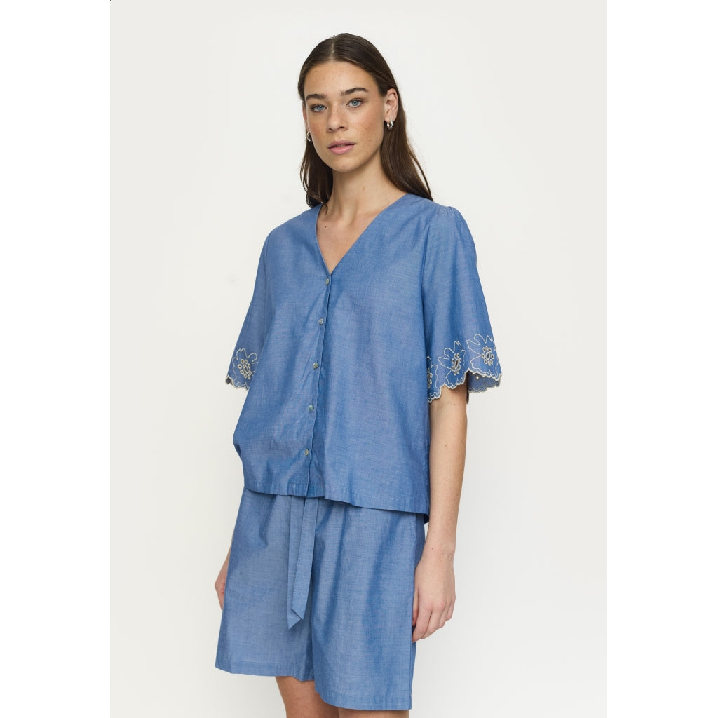 Soft Rebels Gada Skjorte Indigo Blå