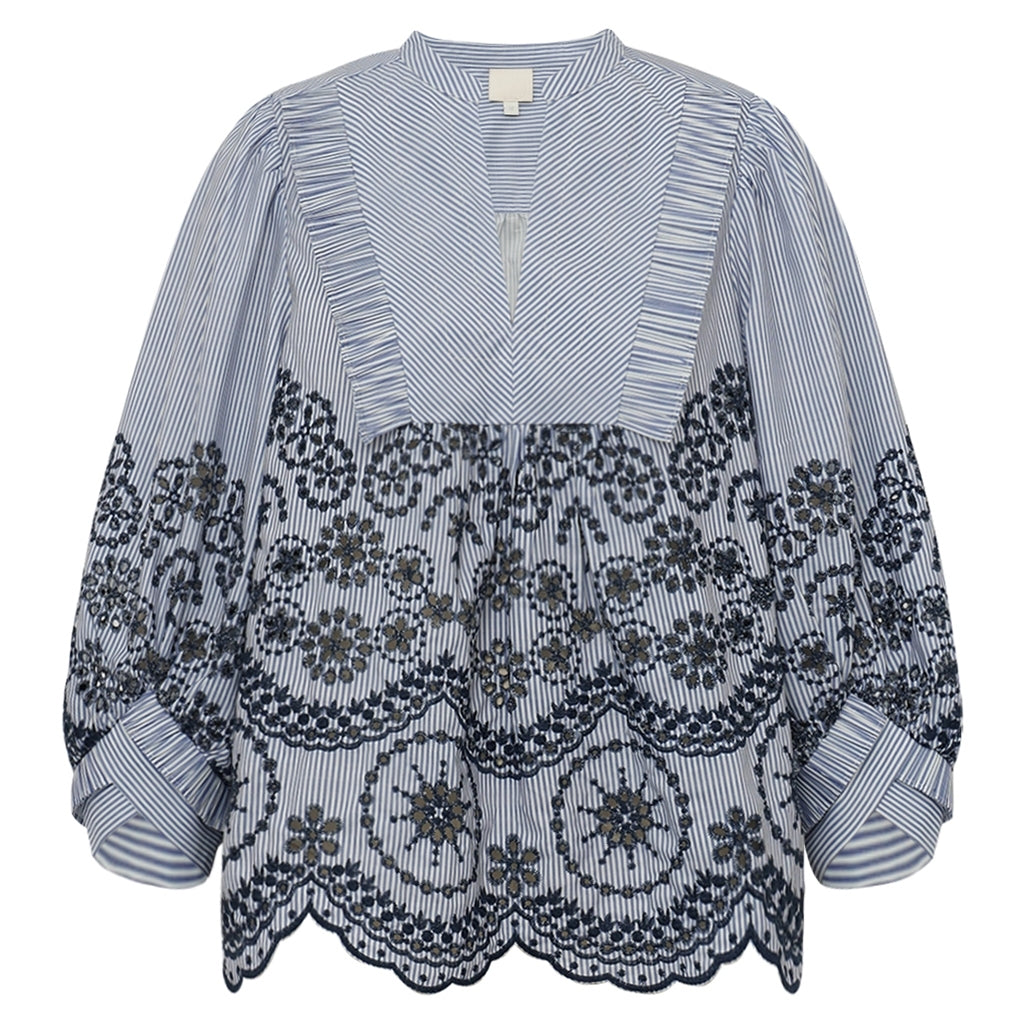 GOSSIA MeeGO Cao Bluse Stribet Blå