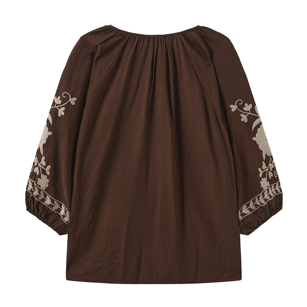 One Two Vina Bluse Mørke Brun