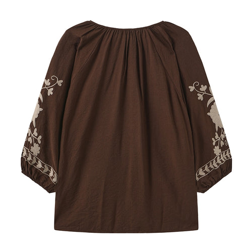 One Two Vina Bluse Mørke Brun