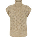 Soft Rebels Sila Highneck Strik Vest Taos Taupe