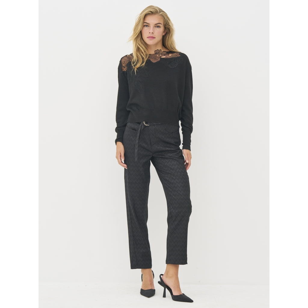 Nü Denmark Bobbi Strik Bluse Sort