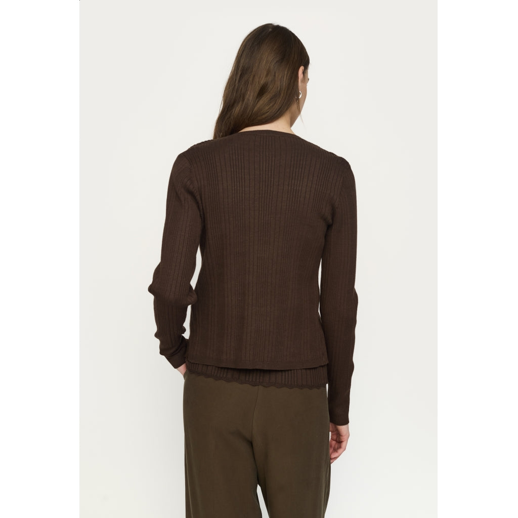 Soft Rebels Aitla Strik Cardigan Slate Brun