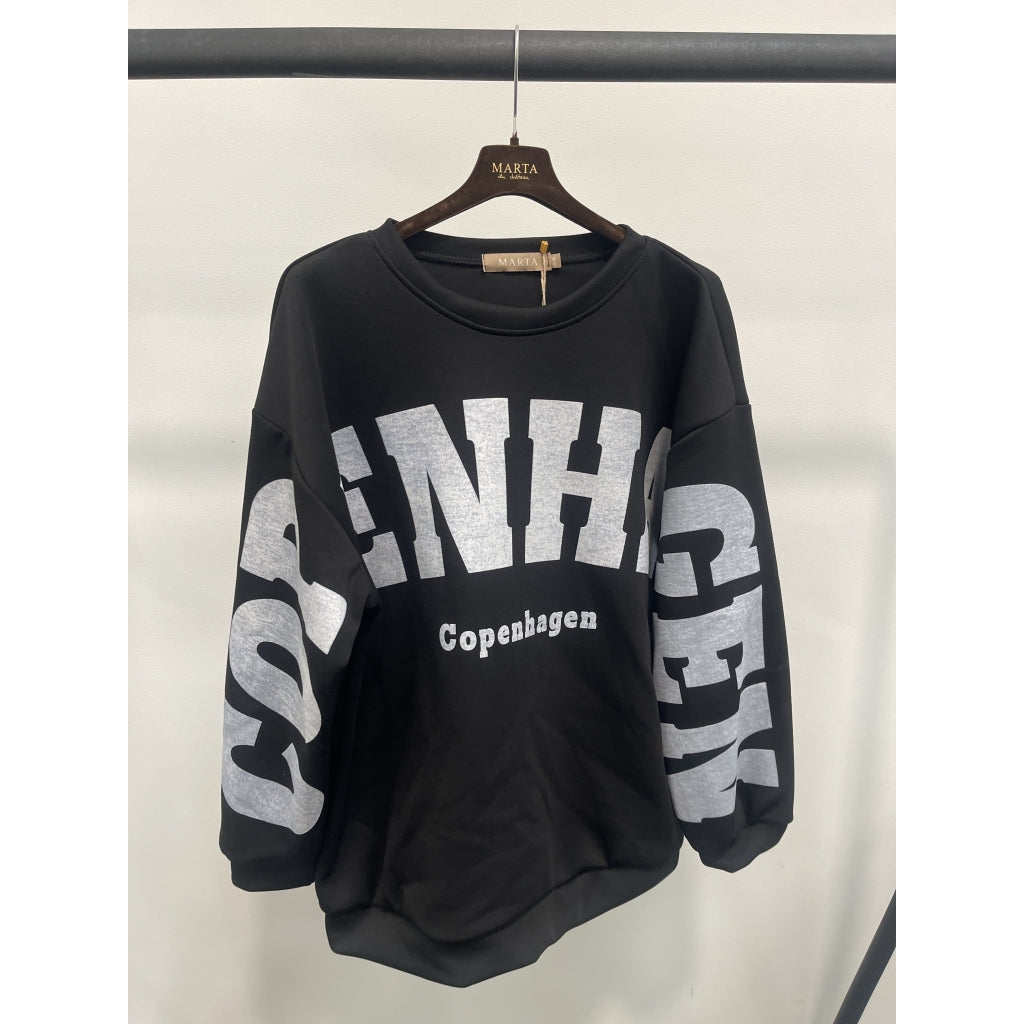 Marta Du Chateau Hibiscus Sweatshirt Sort Grå