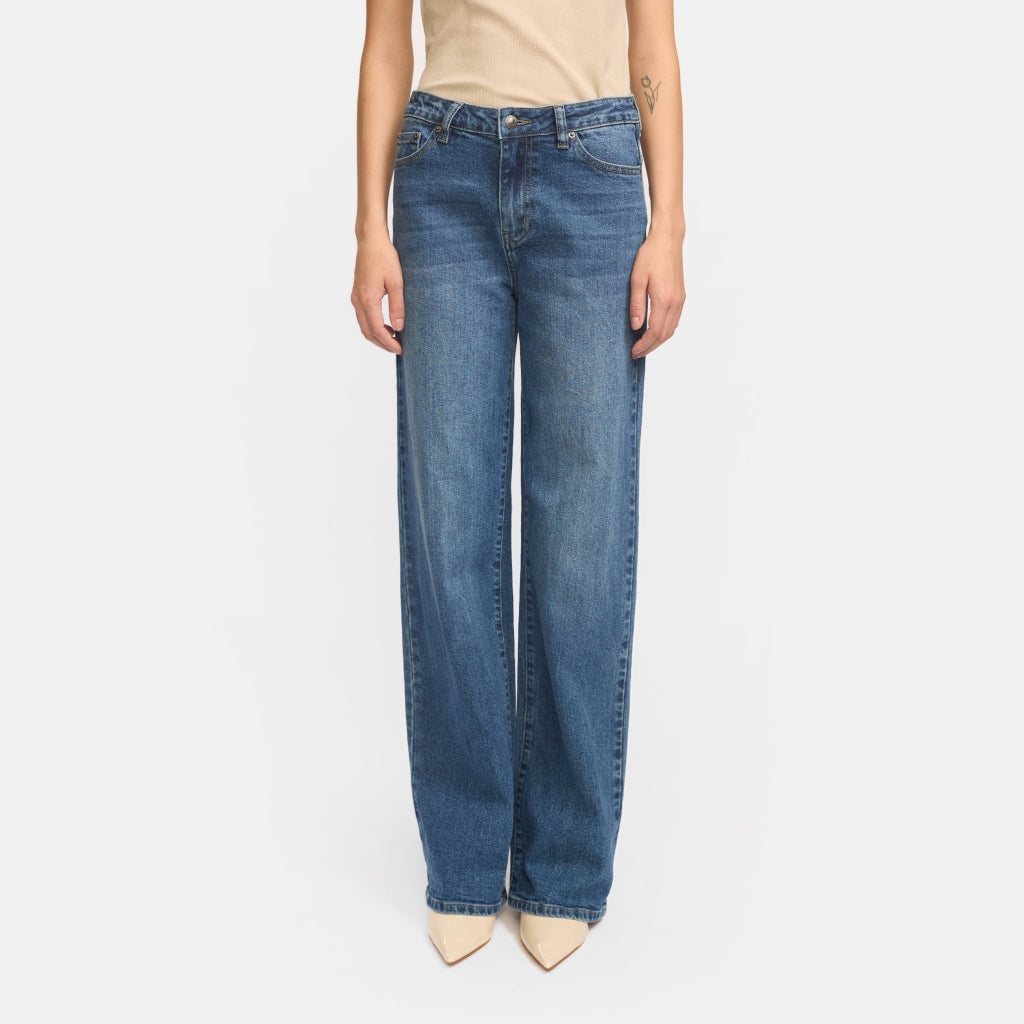 Soft Rebels Willa Jeans Wide Midwaist Imagine Mørk Blå