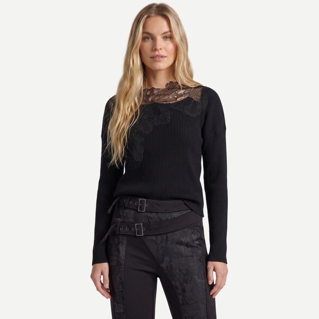 Nü Denmark Fie Strik Bluse Blonder Sort