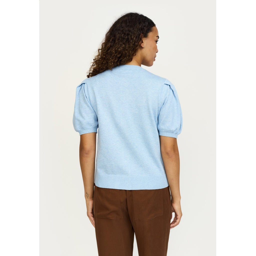 Soft Rebels Marla Strik Cardigan O-Neck Kortærmet Windsurfer Blå
