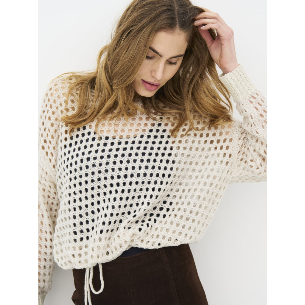 Nü Denmark Evalina Strik Bluse Bone Hvid