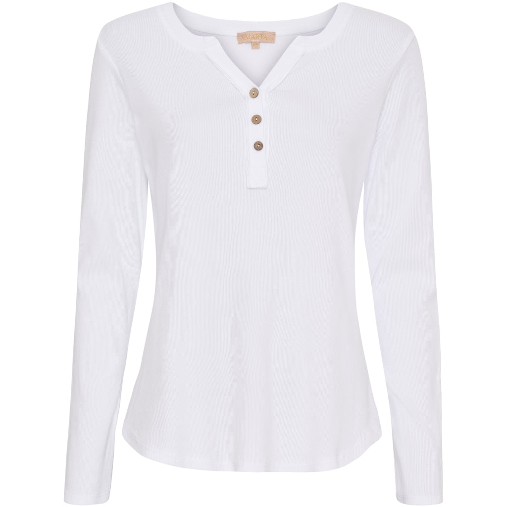 Marta Du Chateau Magali T-shirt Langærmet Hvid