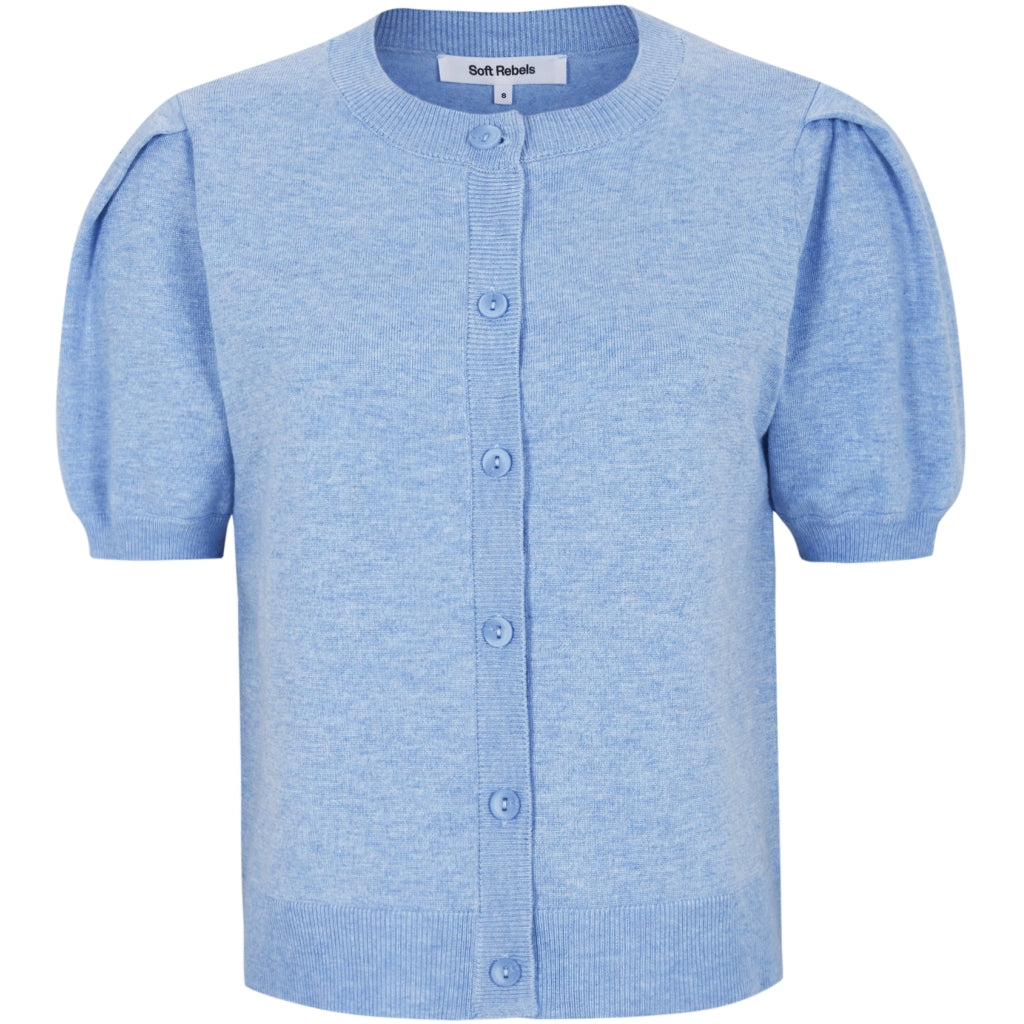 Soft Rebels Marla Strik Cardigan O-Neck Kortærmet Windsurfer Blå