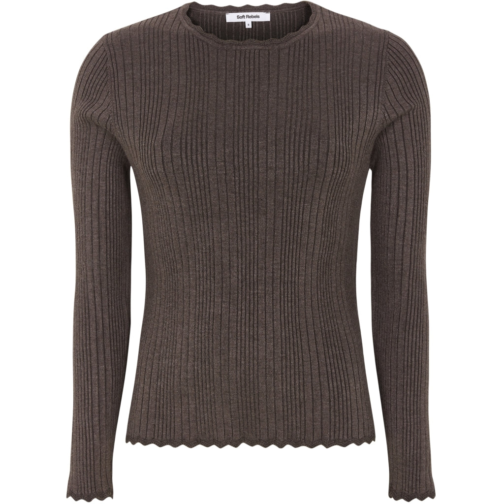Soft Rebels Marla Strik Lace Edge Coffee Quartz Brun