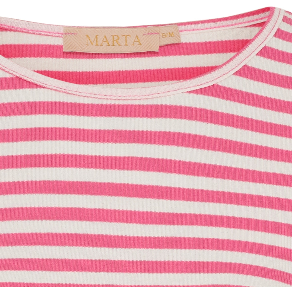 Marta Du Chateau Josiane LS T Shirt Stribet Pink