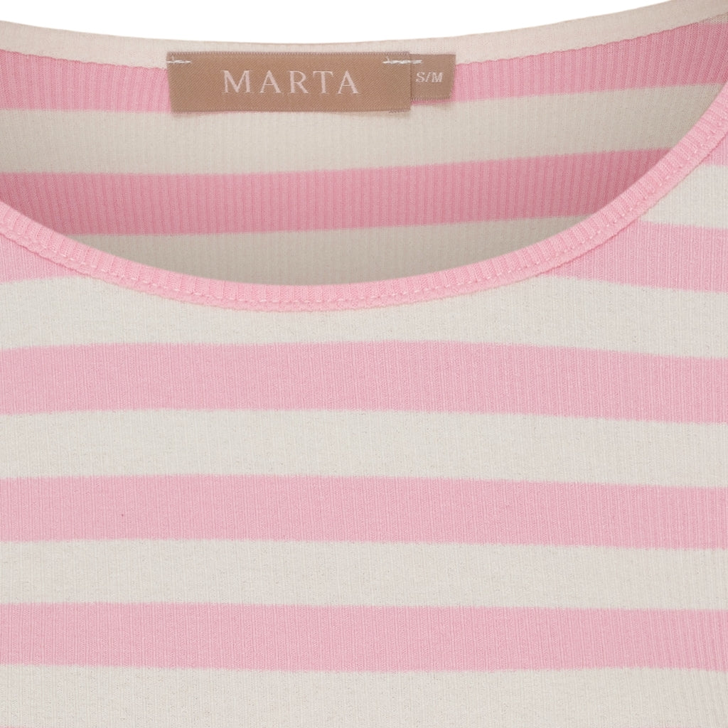 Marta Du Chateau Begonia T-shirt Langærmet Stribet Confetto Pink