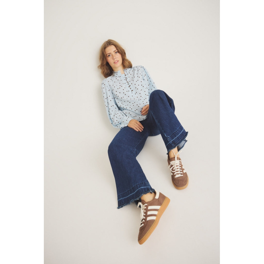 One Two Flow Bluse Fog Blå