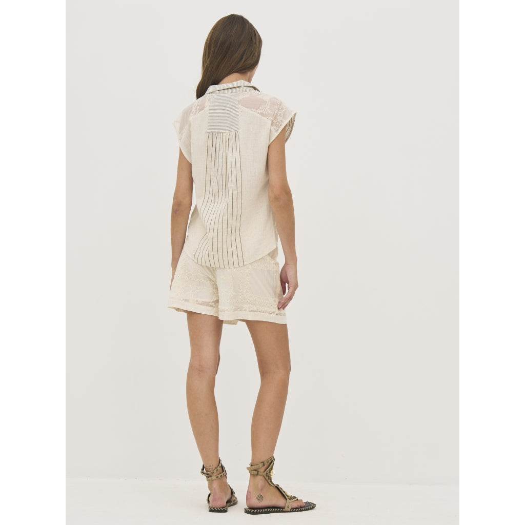 Nü Denmark Denia Top Bone Mix Hvid