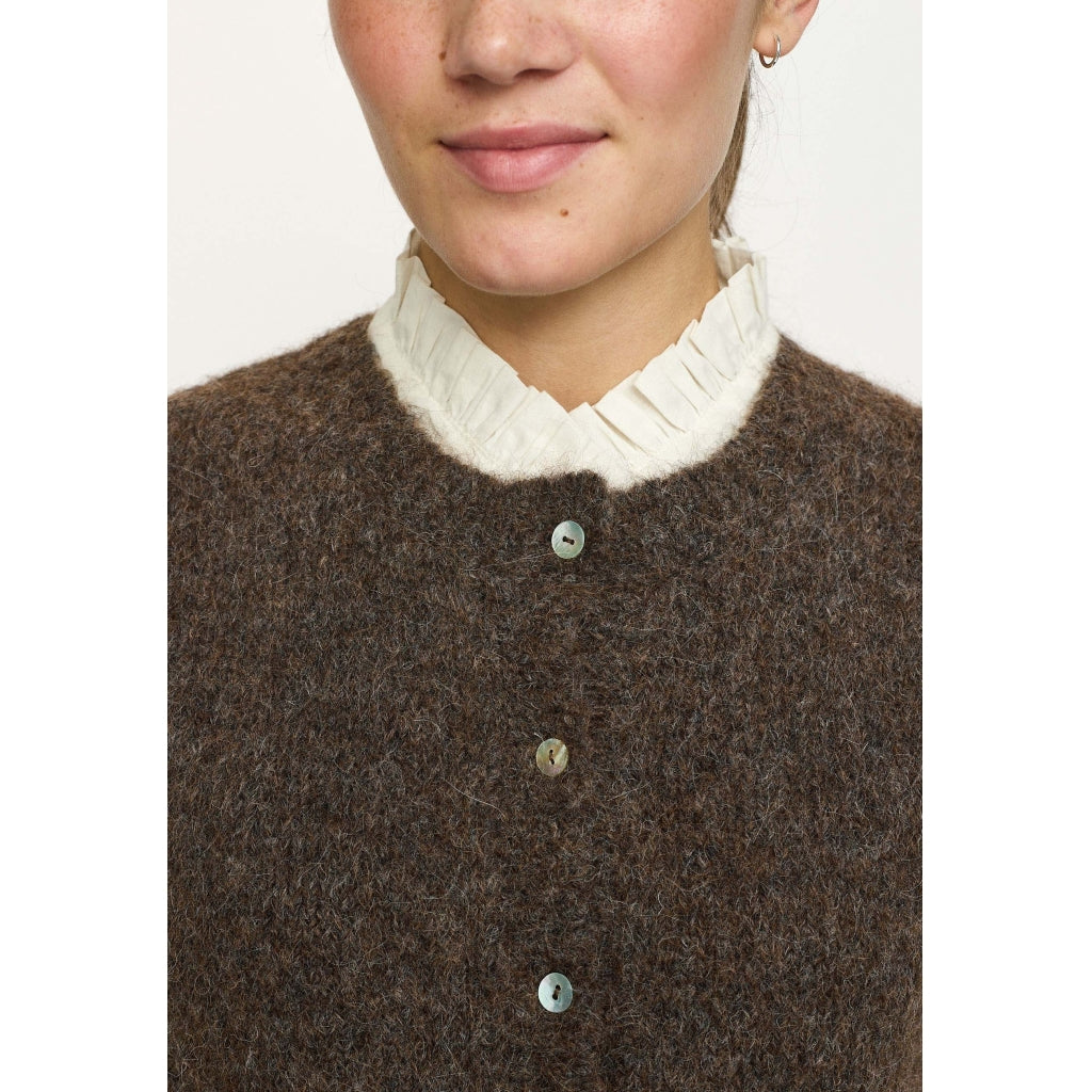 Soft Rebels Camilla Strik Vest Demitasse Melange Brun