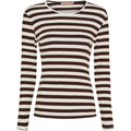 Marta Du Chateau Begonia T-shirt Langærmet Stribet Moro Brun