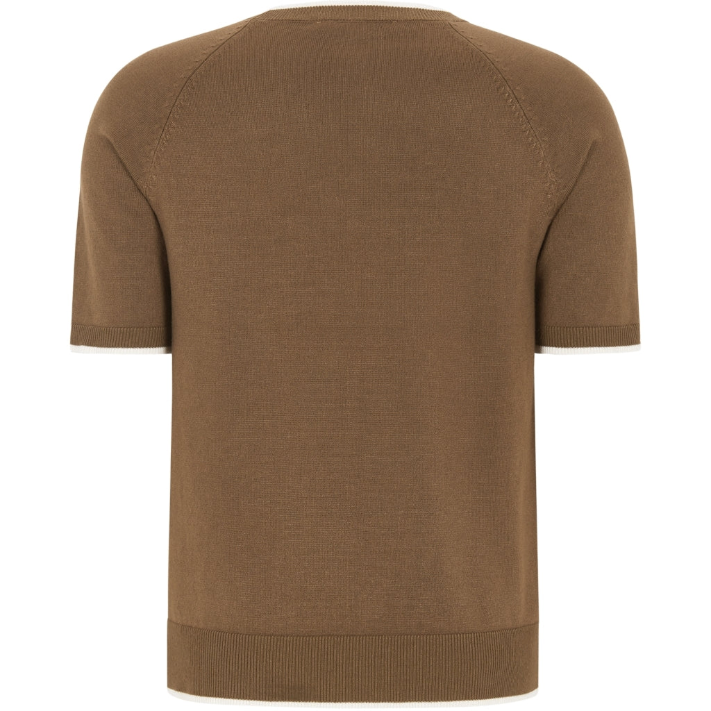 Soft Rebels Marla Contrast Strik Kortærmet Bison Brun