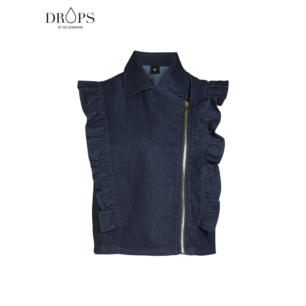Nü Denmark Yet Vest Denim Blå