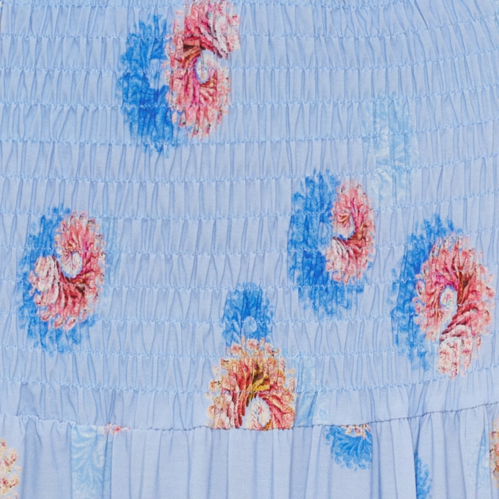 Marta Du Chateau Josefina Nederdel Print Blomster Celeste Blå