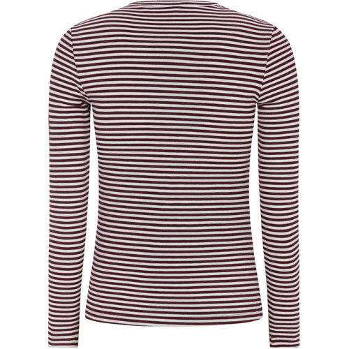 Soft Rebels Fenja Top Stribet O-Neck Vinyard Wine Rød