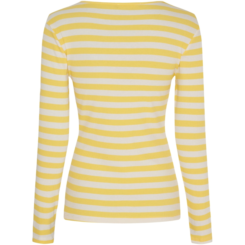 Marta Du Chateau Begonia T-shirt Langærmet Stribet Giallo Gul