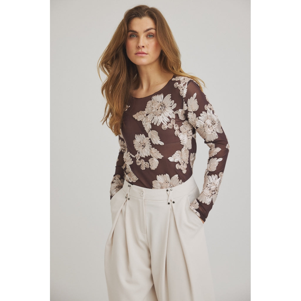 One Two Florana T-shirt Chocolate Plum Brun