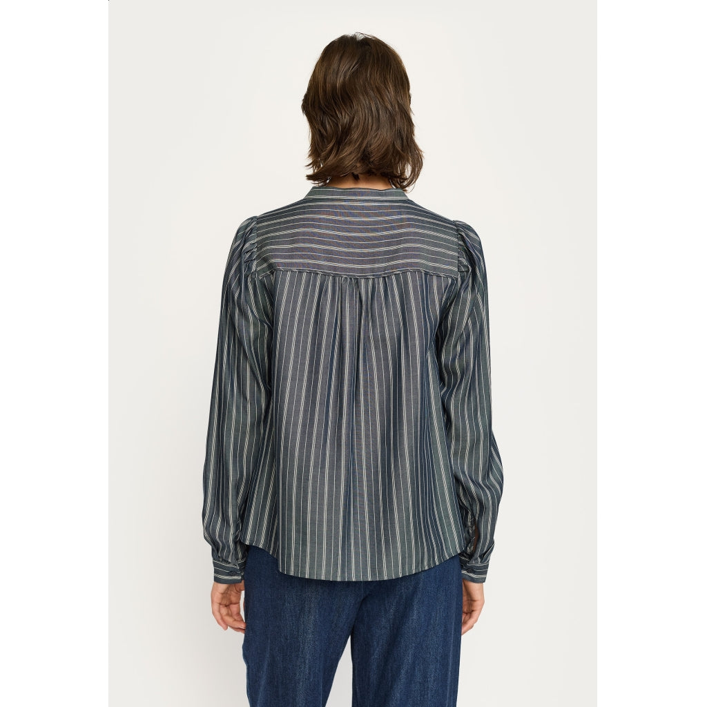 Soft Rebels Charlotte Bluse Stribet Total Eclipse Mørkeblå