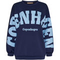 Marta Du Chateau Hibiscus Sweatshirt Navy Sky Blå