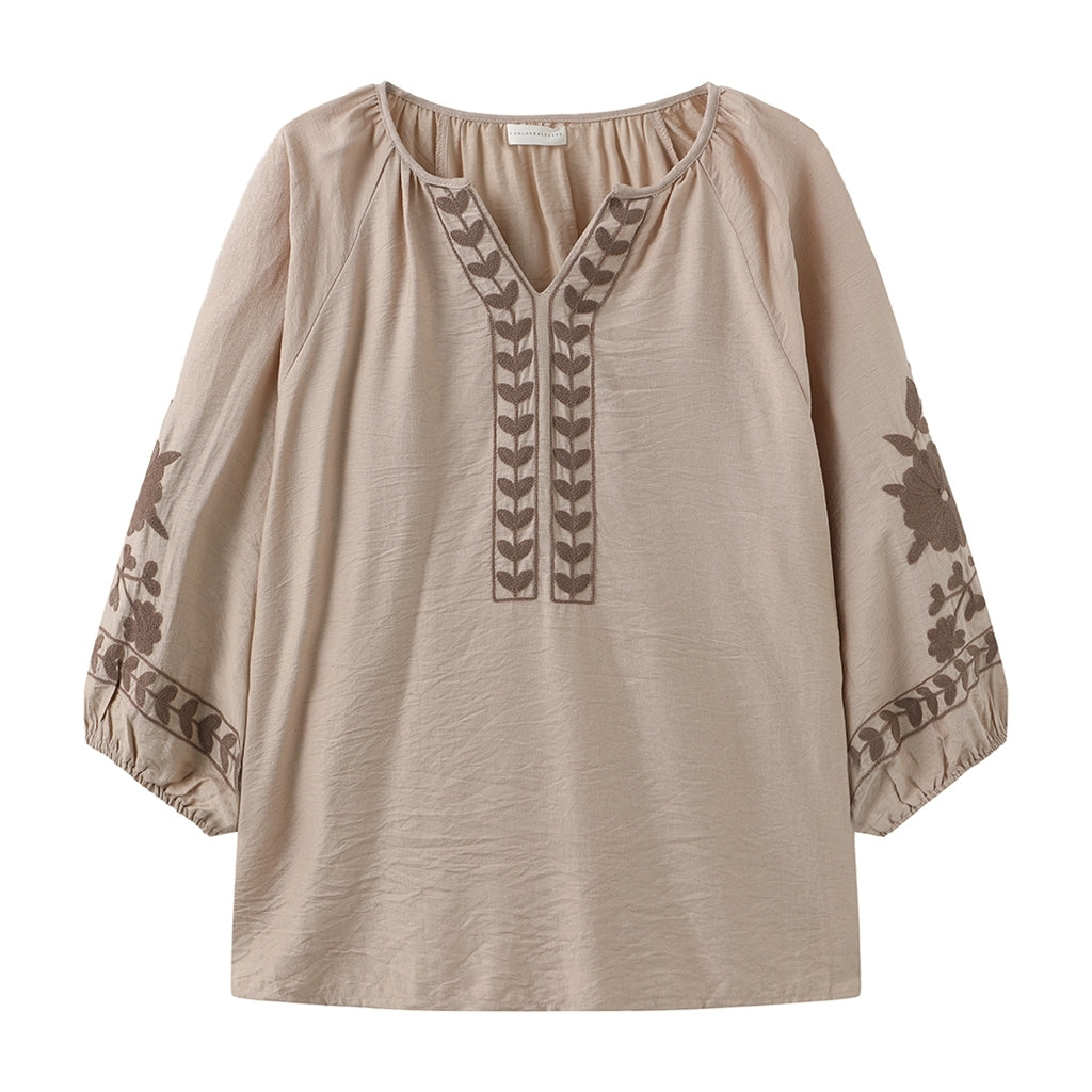 One Two Vina Bluse Taupe Brun