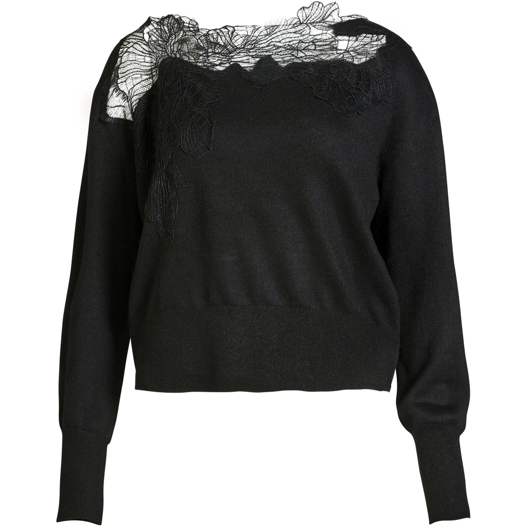 Nü Denmark Bobbi Strik Bluse Sort